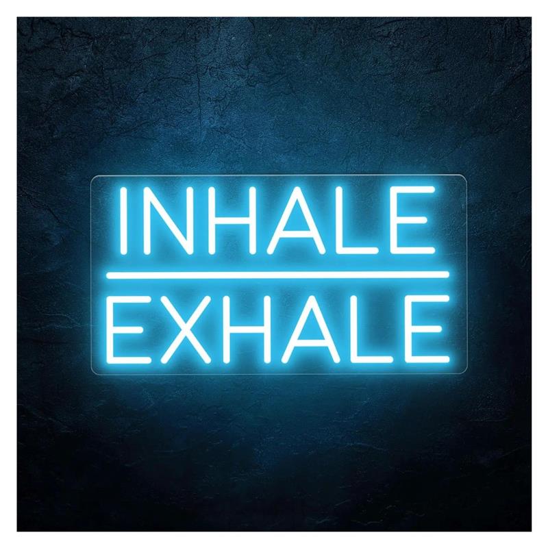 Yoga Fitness Wallpaper - Inhale Exhale Neon Sign Light Dimmable