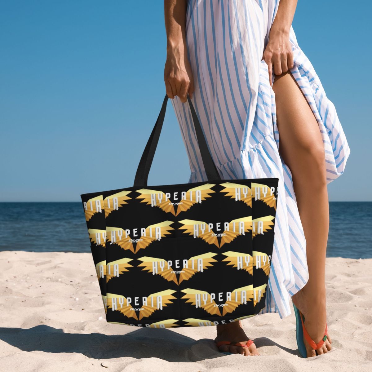 Yoga Fitness Park - Hyperia Thorpe Park Logo Beach Tote