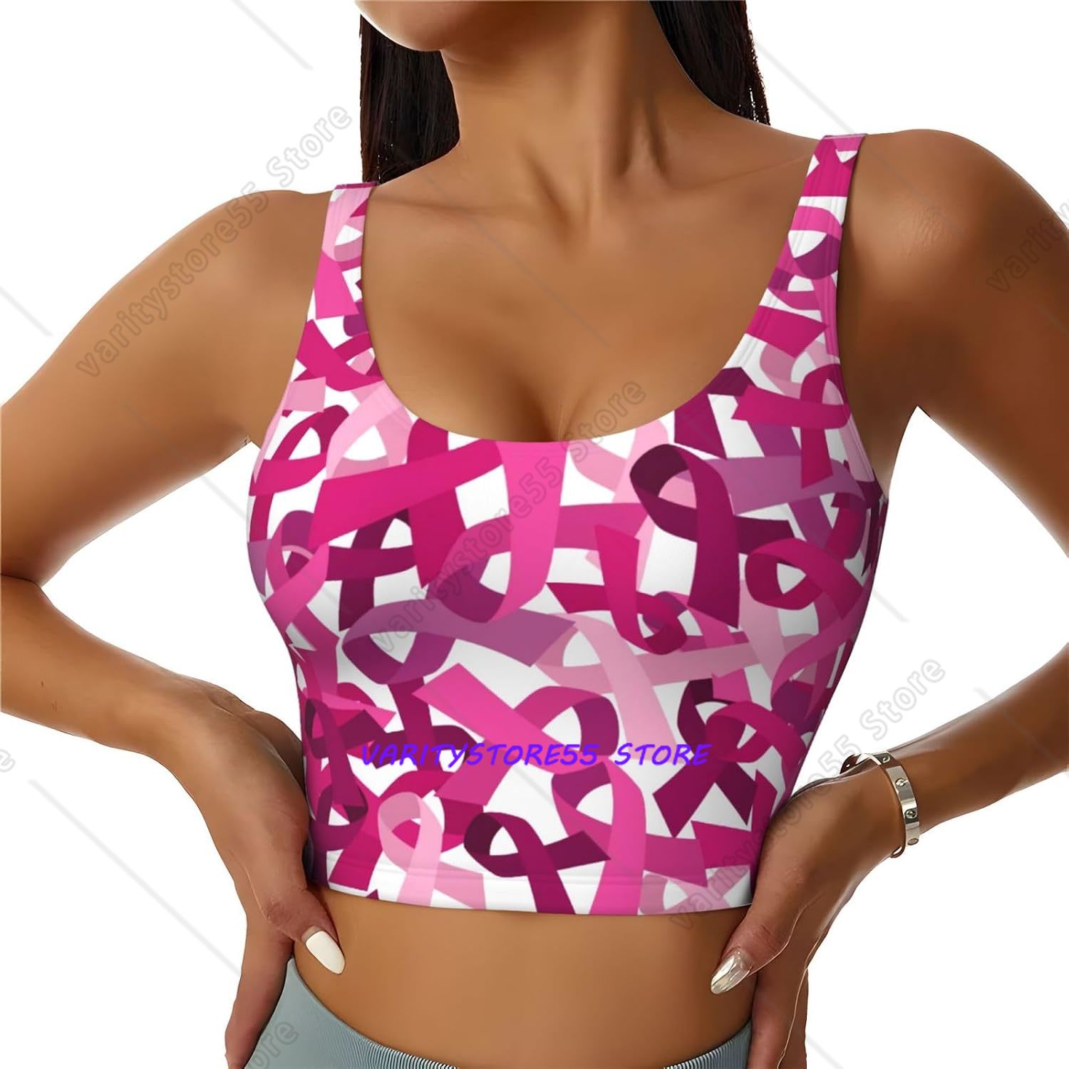 Yoga Overall Fitness - Breast Cancer Awareness Pink Ribbon All‑Over
