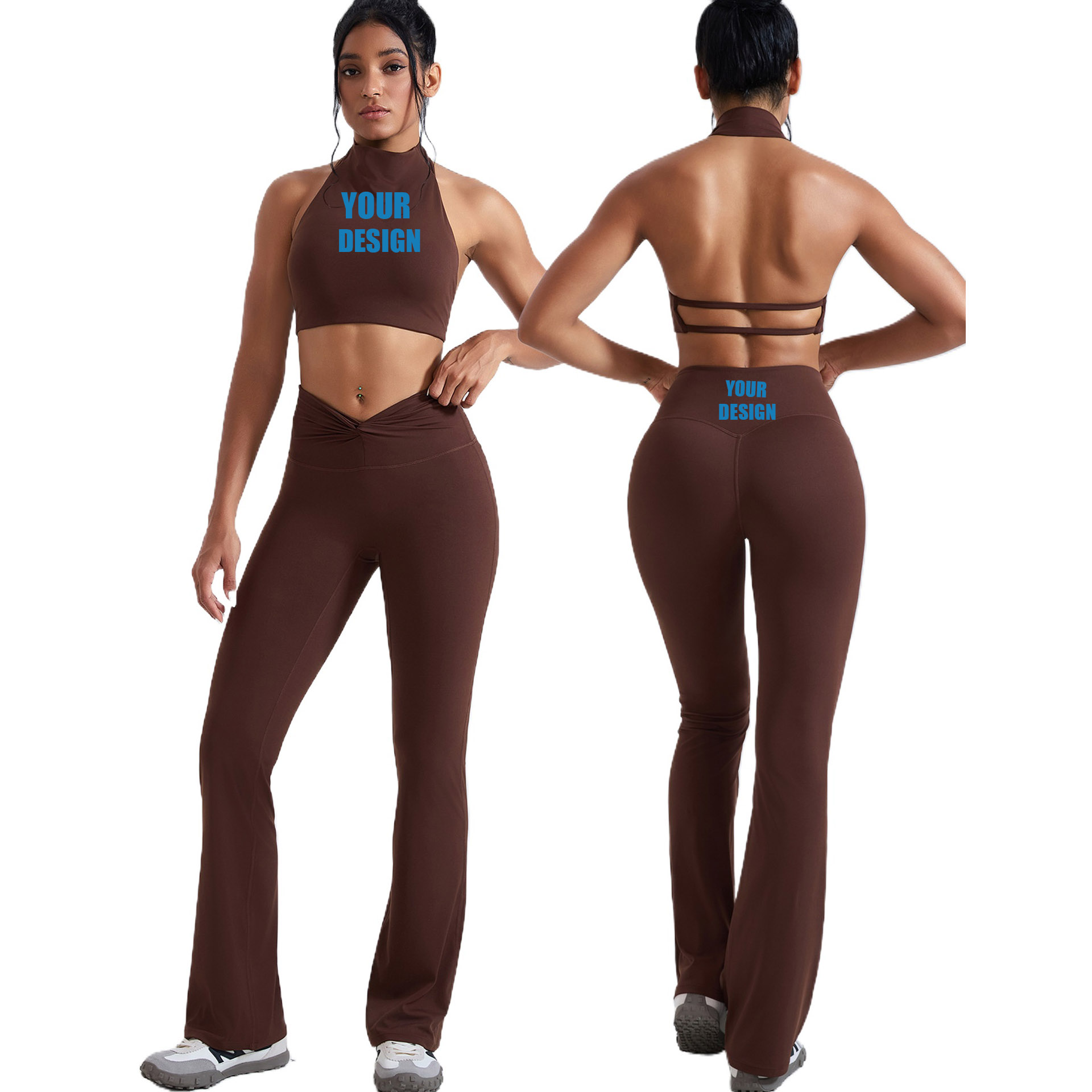 Yoga Fitness Logo - Personalized LOGO Customized Women's Beauty Back