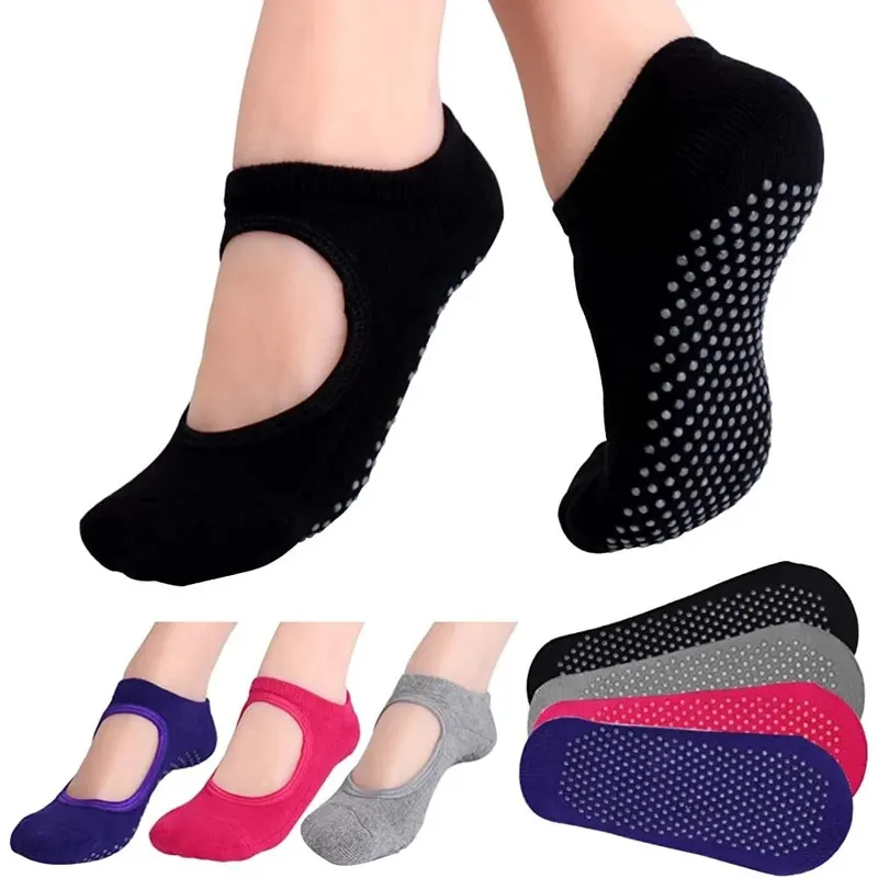 Fitness Yoga Pilates - Backless Non-slip Fitness Yoga Socks Cotton