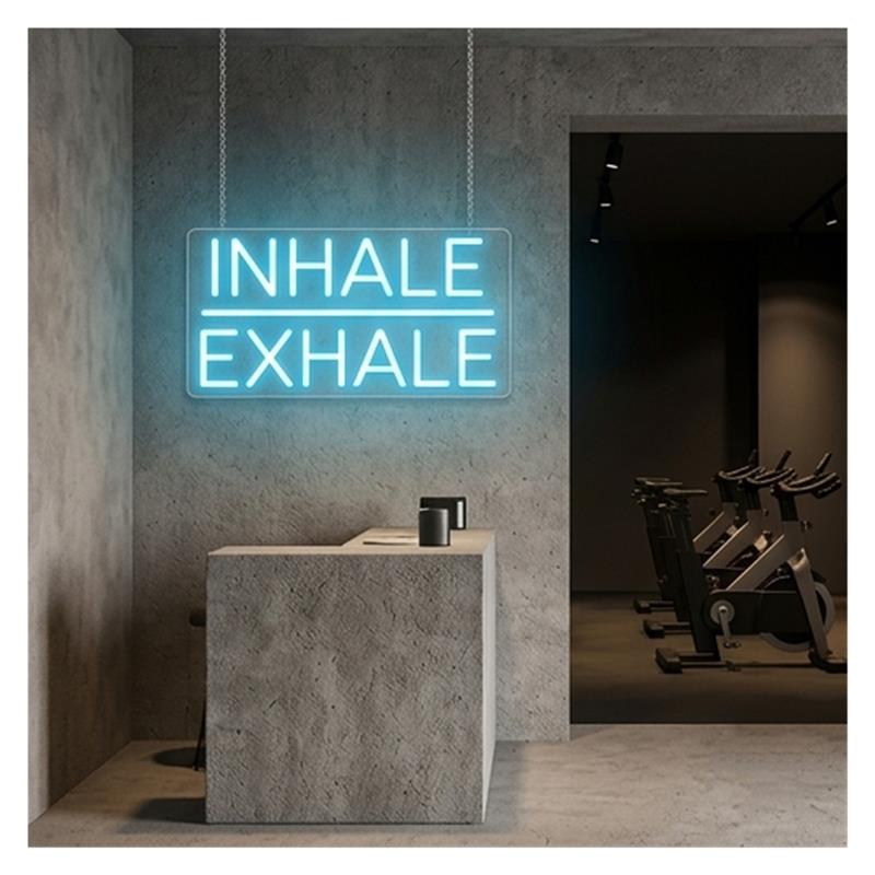 Inhale Exhale Neon Sign Light  - огляд і ціна Yoga Fitness Wallpaper