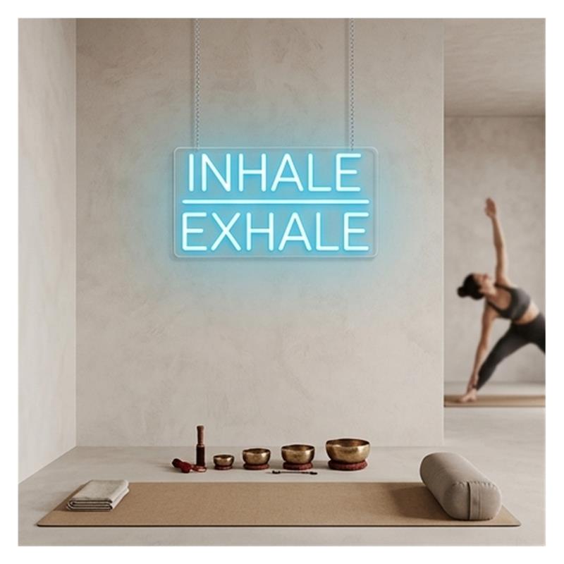 Inhale Exhale Neon Sign Light  - огляд і ціна Yoga Fitness Wallpaper
