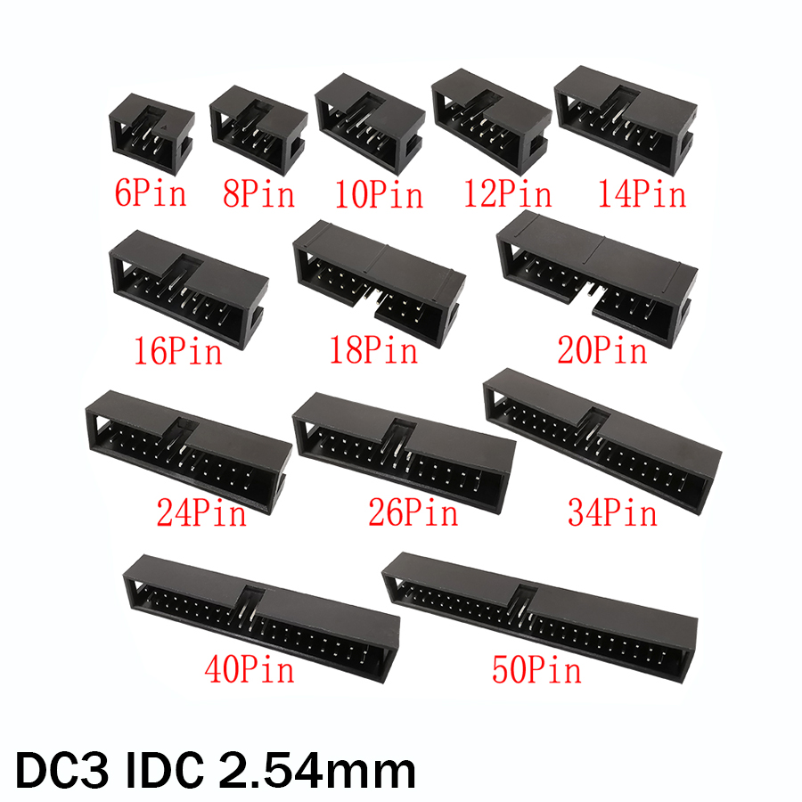 10Pcs DC3 6P~50Pin IDC 2.54mm  - огляд і ціна Dip Bar Parallel