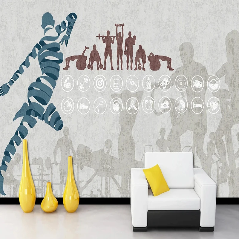 Custom Modern Sports Pattern W - огляд і ціна Yoga Fitness Wallpaper