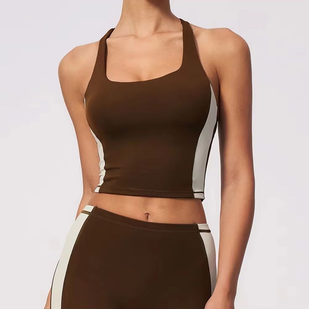 Women Halter Color Block Padde - огляд і ціна Yoga Fitness Logo