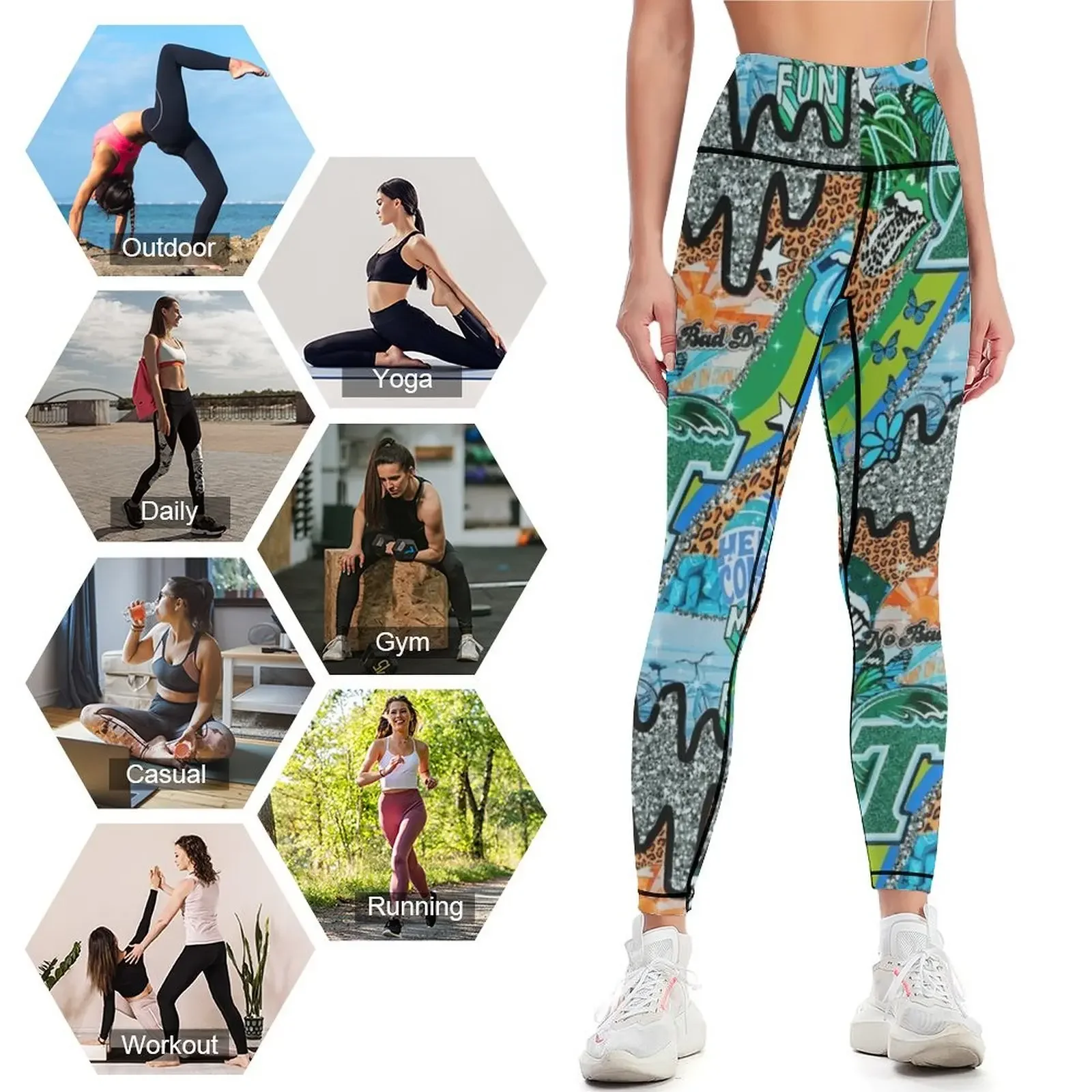 TU WALLPAPER Leggings Women's  - огляд і ціна Yoga Fitness Wallpaper