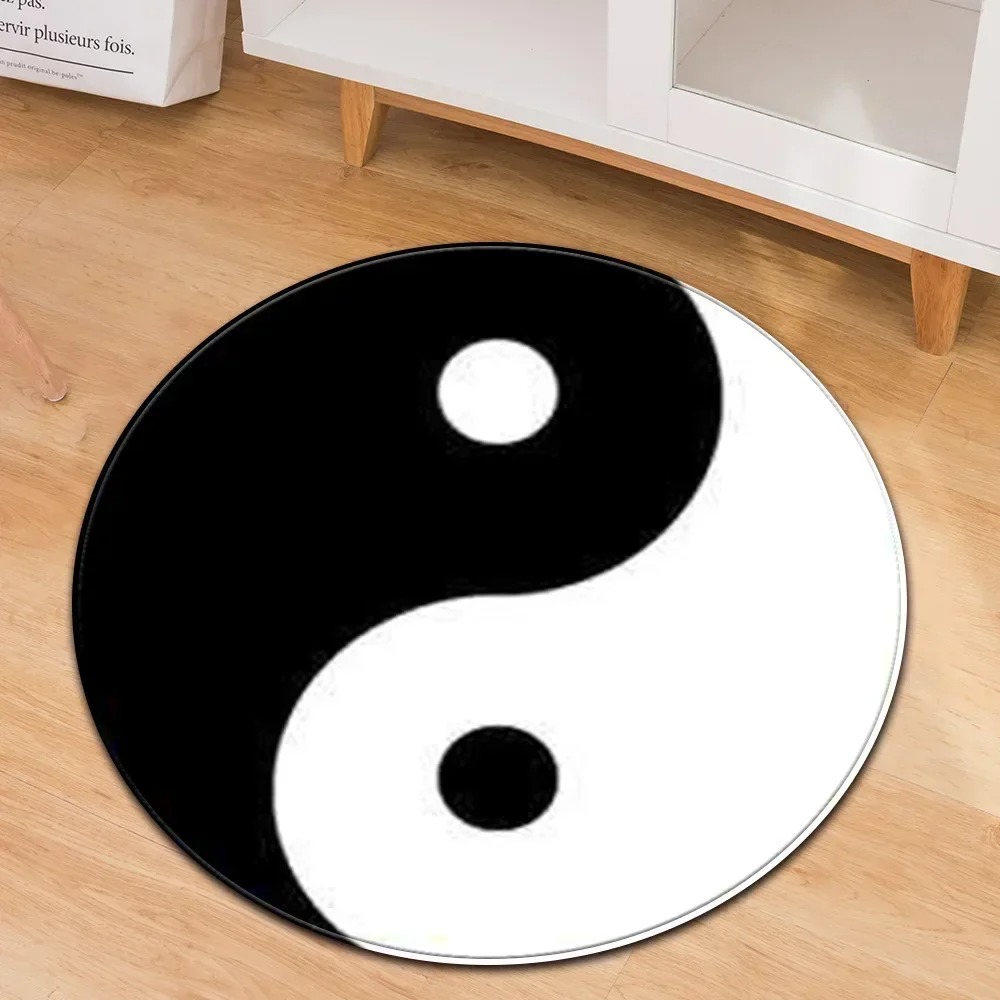 Yin Yang Taiji Round Rug Flowe - огляд і ціна Yoga Fitness Model