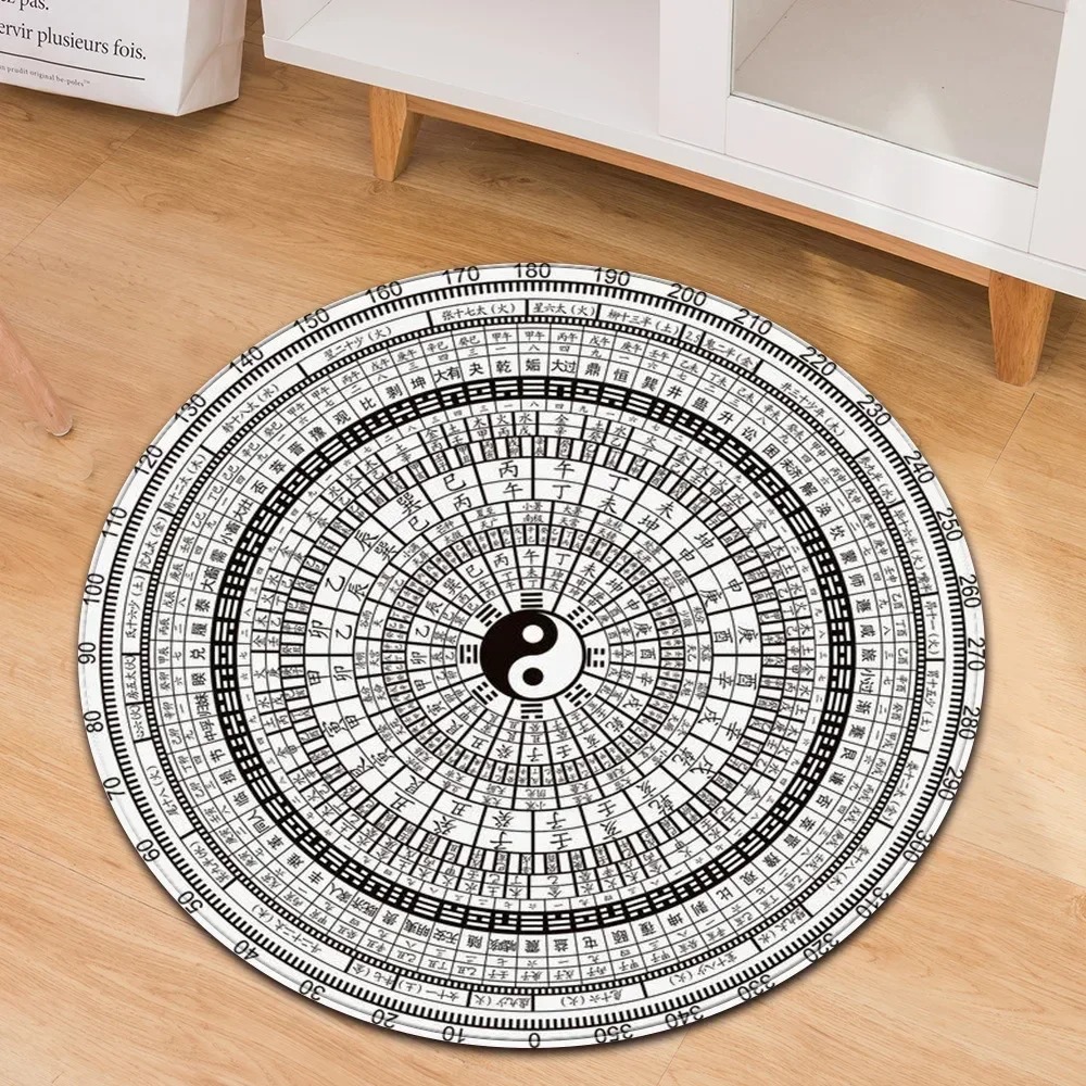 Yin Yang Taiji Round Rug Flowe - огляд і ціна Yoga Fitness Model