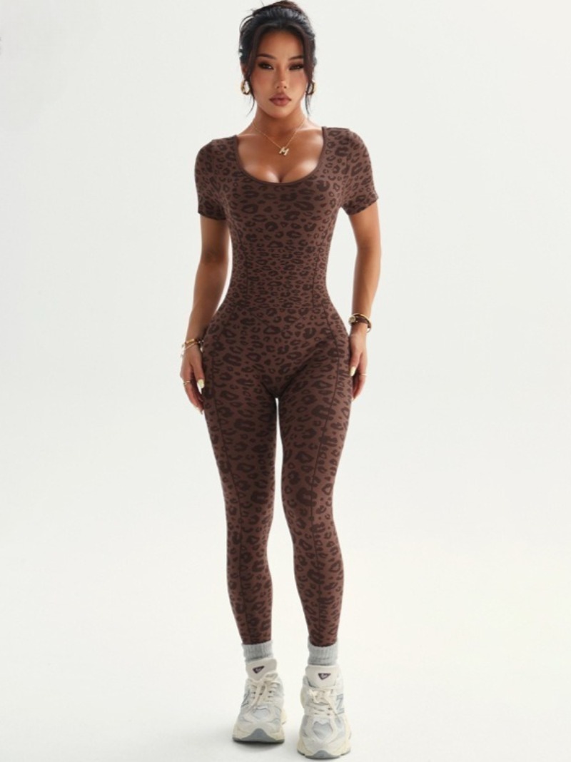 Women's Backless Leopard Jumps - огляд і ціна Yoga Overall Fitness