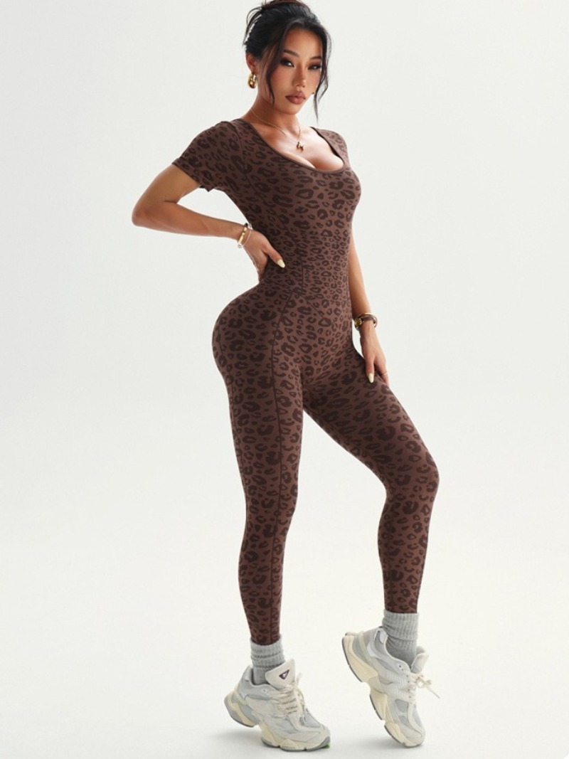 Women's Backless Leopard Jumps - огляд і ціна Yoga Overall Fitness