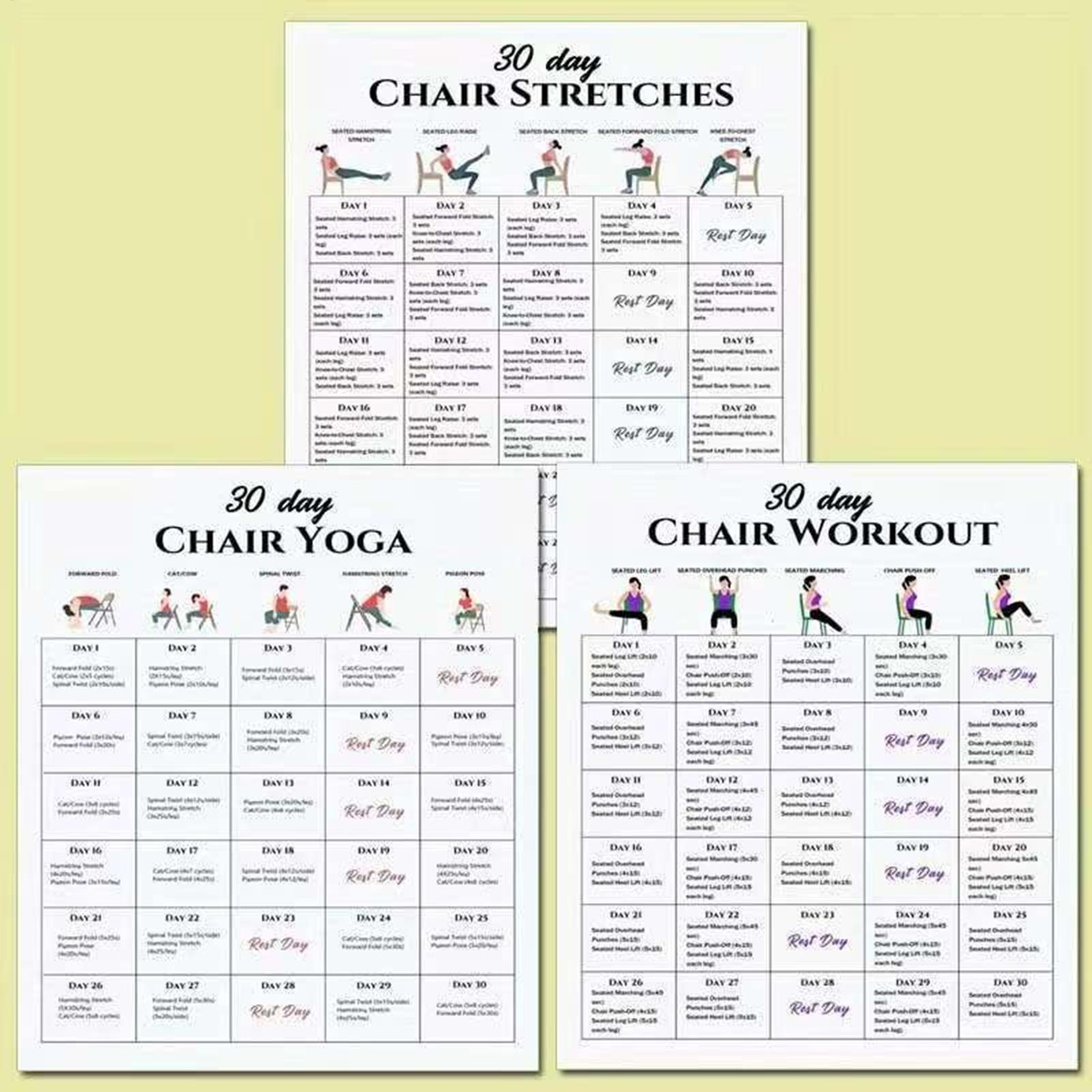 6pcs Fitness Posters 30-Day Ch - огляд і ціна Yoga Fitness Wallpaper
