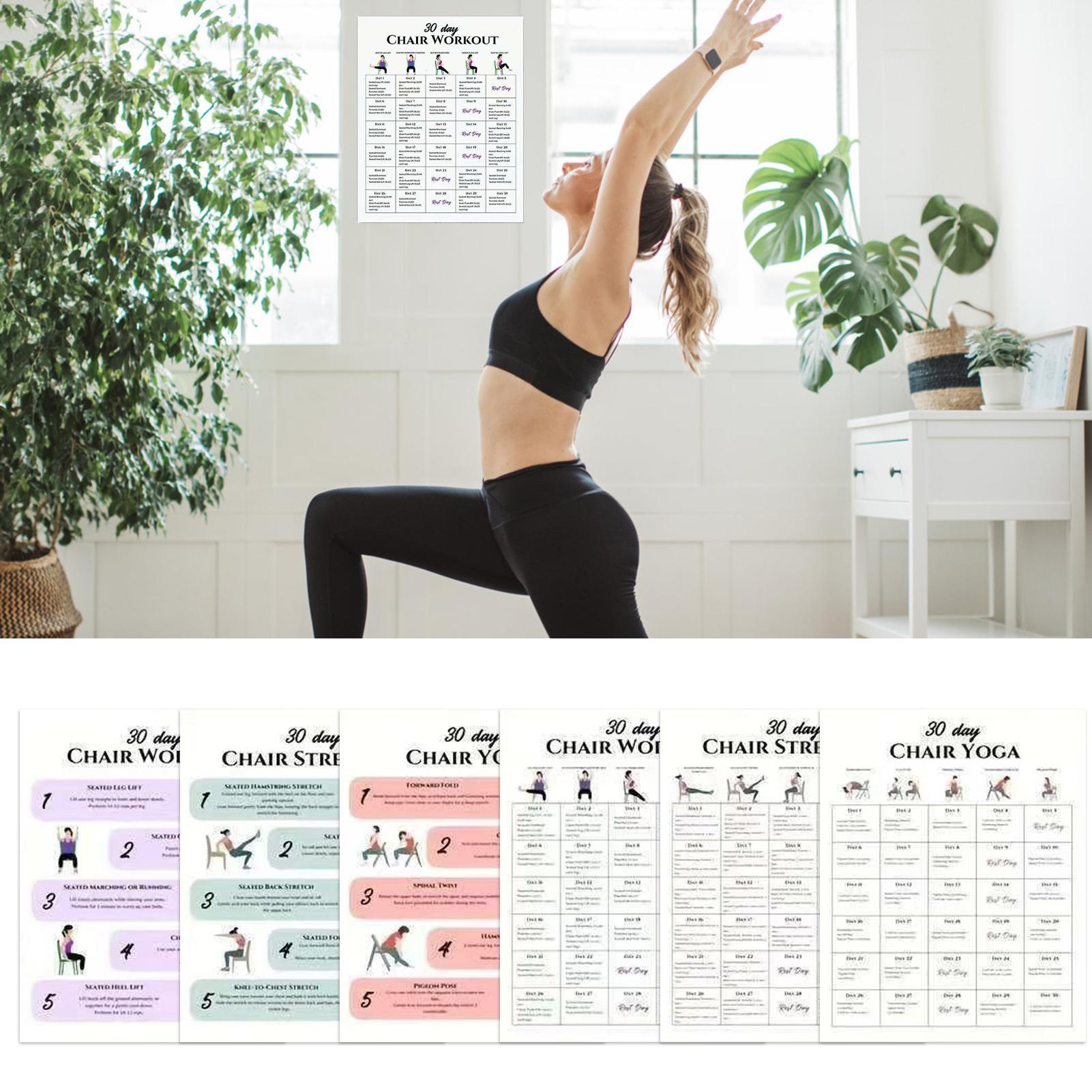 6pcs Fitness Posters 30-Day Ch - огляд і ціна Yoga Fitness Wallpaper