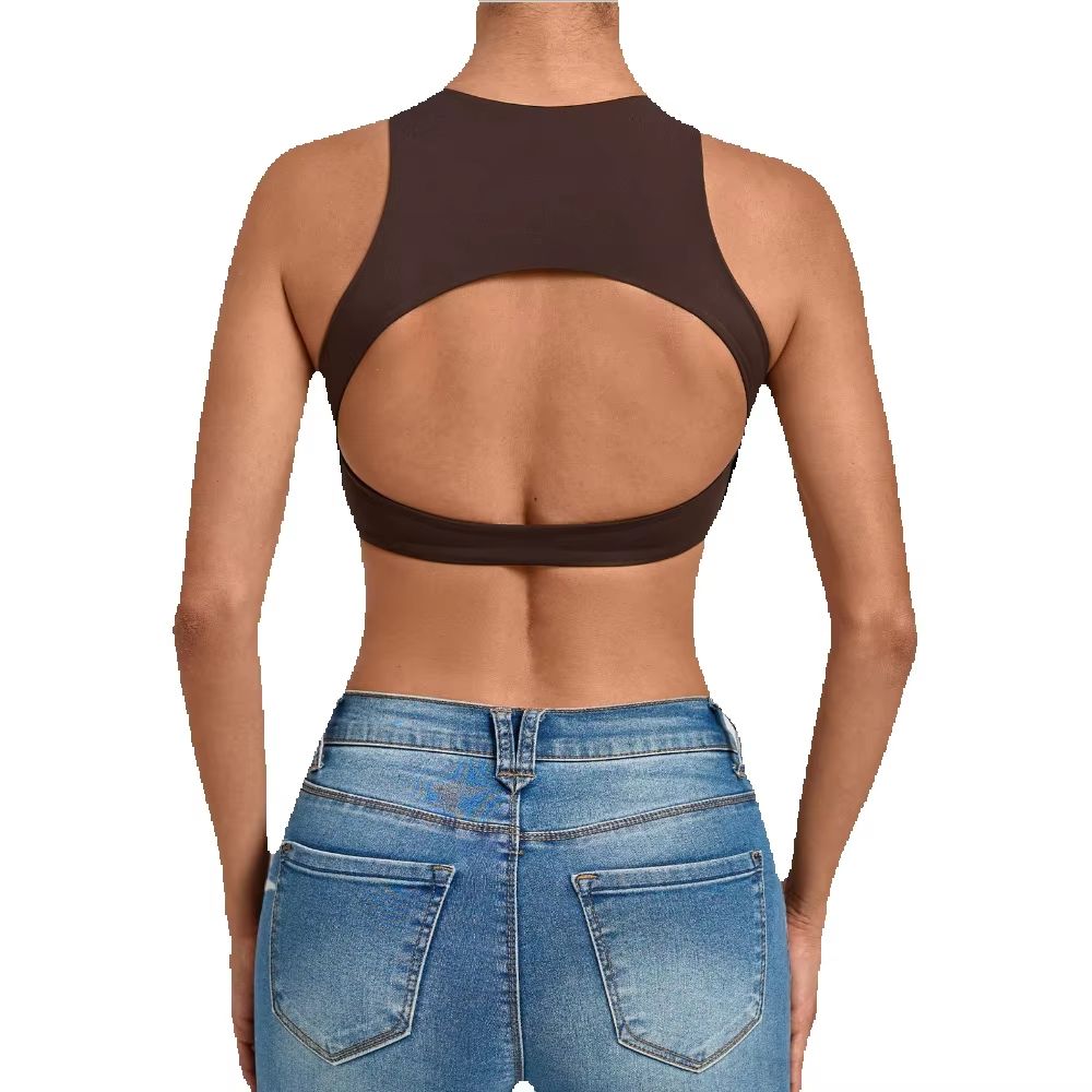 Women High Neck Sports Bra Pad - огляд і ціна Yoga Fitness Logo