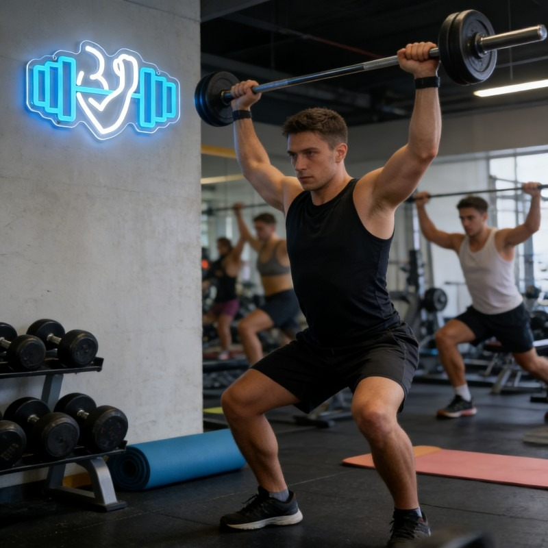 Bicep Dumbbell Neon Sign LED W - огляд і ціна Yoga Fitness Quotes