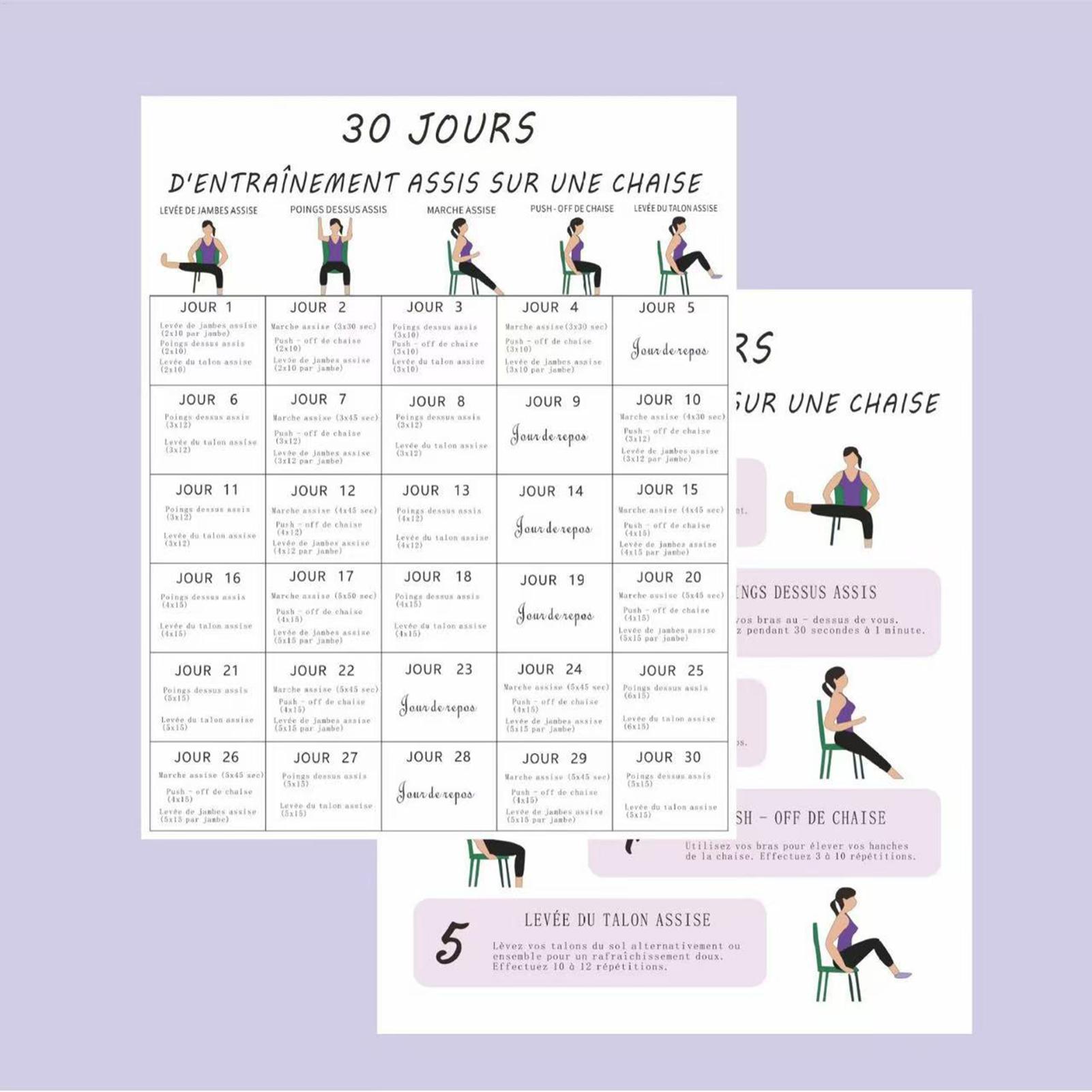 6 Pieces 30-Day Chair Exercise - огляд і ціна Yoga Fitness Wallpaper